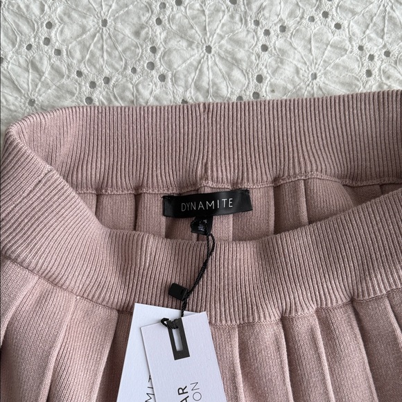 Dynamite Pink Sleeveless Crop Top and Pleated Skirt Set - Picture 3 of 5